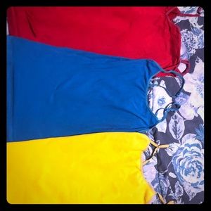 Three Red,Blue,Yellow tank tops